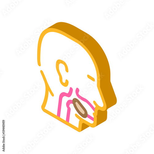 oral cancer isometric icon vector illustration
