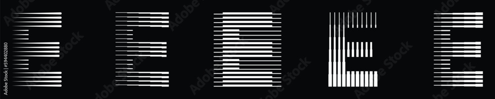 Letter E Logo Collection with Abstract Line Pattern