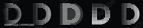 Letter D Logo Collection with Abstract Lines Pattern