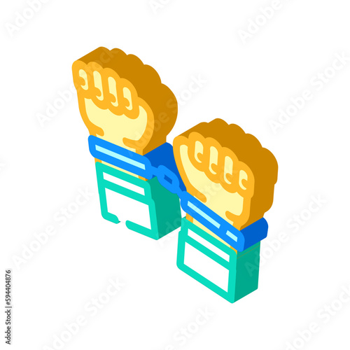 handcuffed hands crime isometric icon vector illustration