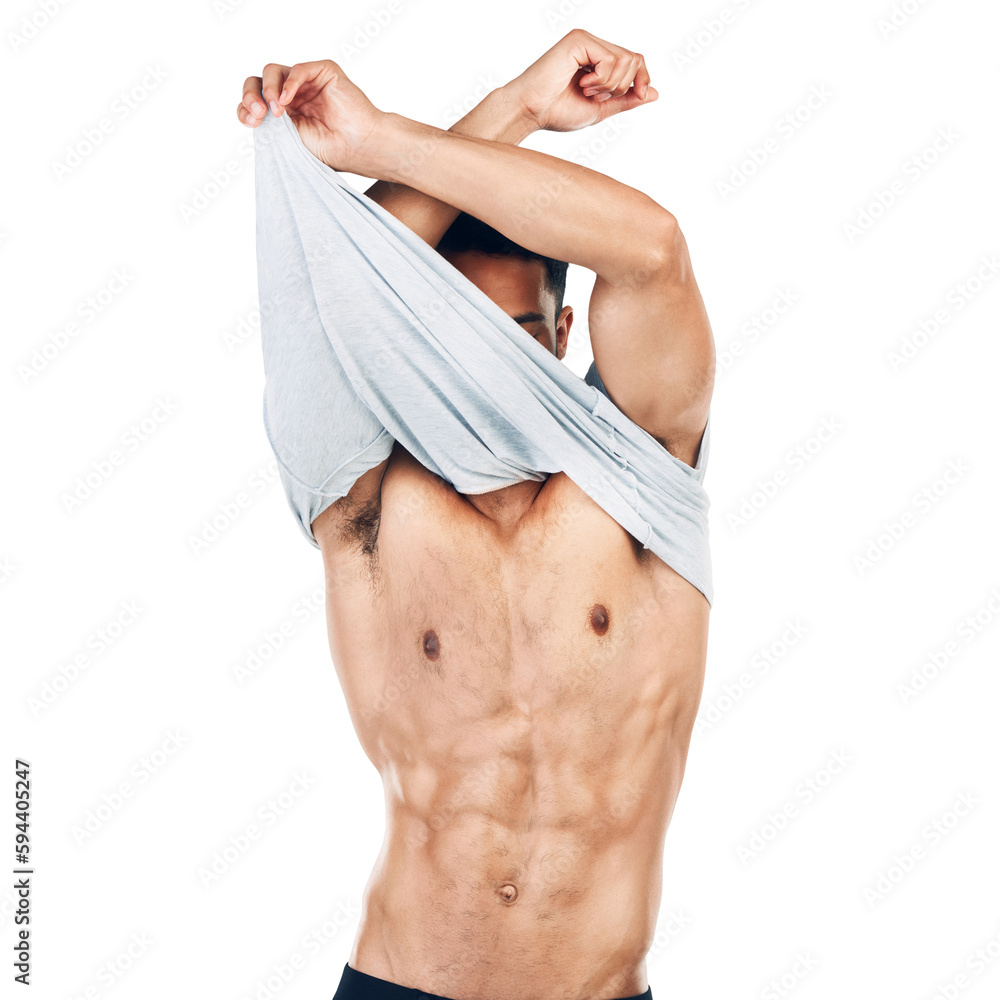 Fitness, wellness and man remove tshirt getting ready for training and workout. Male model