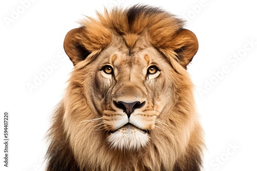 Generated AI Lion front view isolated on white background  AI