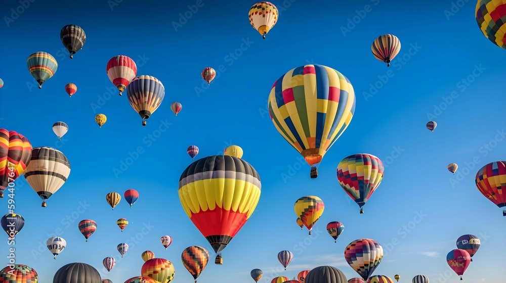 Obraz premium A whimsical shot of a colorful hot air balloon festival