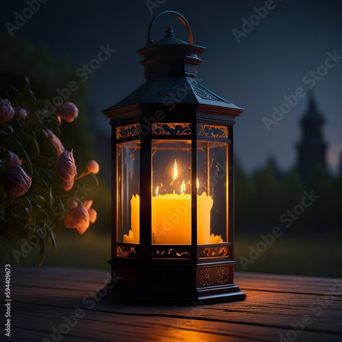A glowing lantern or candle, representing hope and renewal as the new year begins.Generative AI