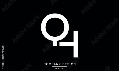 HQ, QH, Abstract Letters Logo Monogram