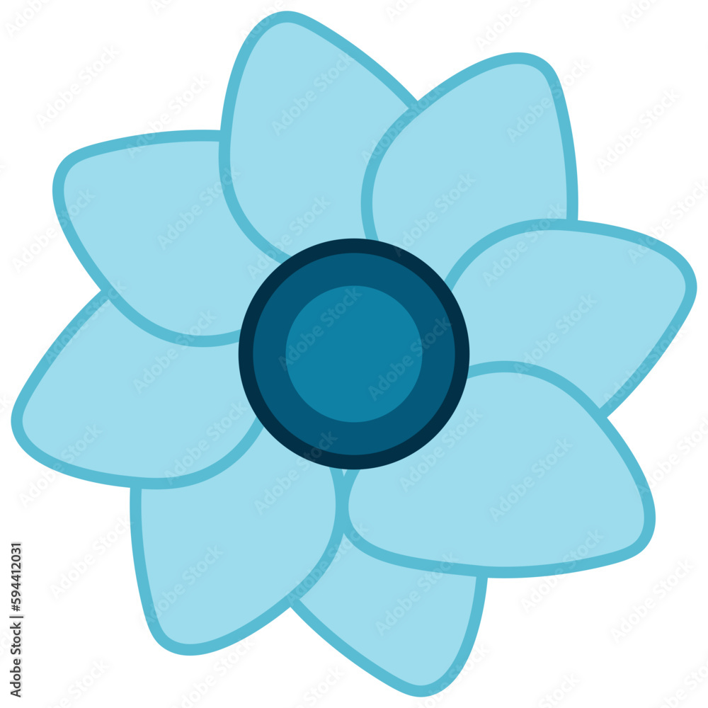 Blue flower icon. Vector illustration. Blue flower icon. Vector illustration.