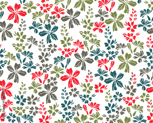 Traditional millefleurs flowers - a pattern of flowers and leaves used in tap...