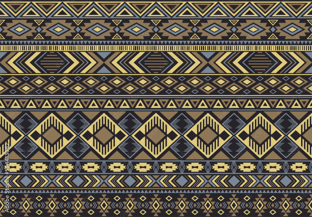 Indian pattern tribal ethnic motifs geometric seamless vector background. Graphic indonesian tribal motifs clothing fabric textile print traditional design with triangle and rhombus shapes. Indian pattern tribal ethnic motifs geometric seamless vector background. Graphic indonesian tribal motifs clothing fabric textile print traditional design with triangle and rhombus shapes.