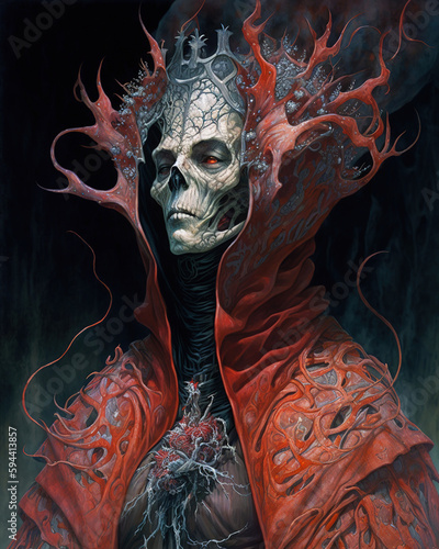 Necromancer, death magic, dark fantasy character, Necropunk art  photo