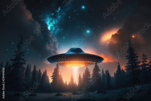 UFO in the night sky 