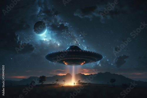 UFO in the night sky 