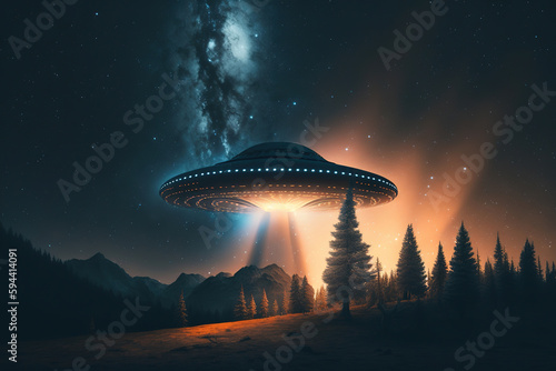 UFO in the night sky  