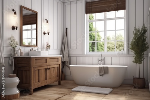 Fotografia Modern farmhouse bathroom interior design