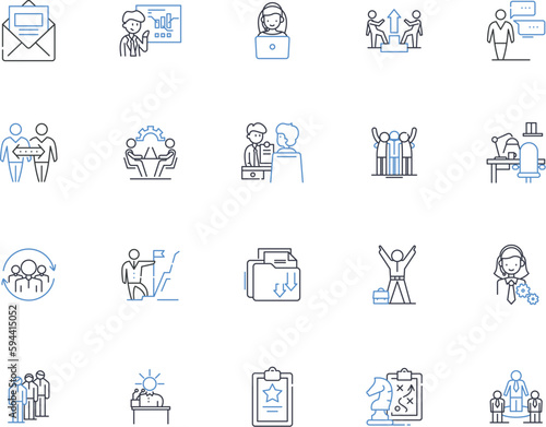 Writing tools line icons collection. Pen, Notebook, Pencil, Keyboard, Typewriter, Ink, Eraser vector and linear illustration. Paperclip,Scribble,Manuscript outline signs set