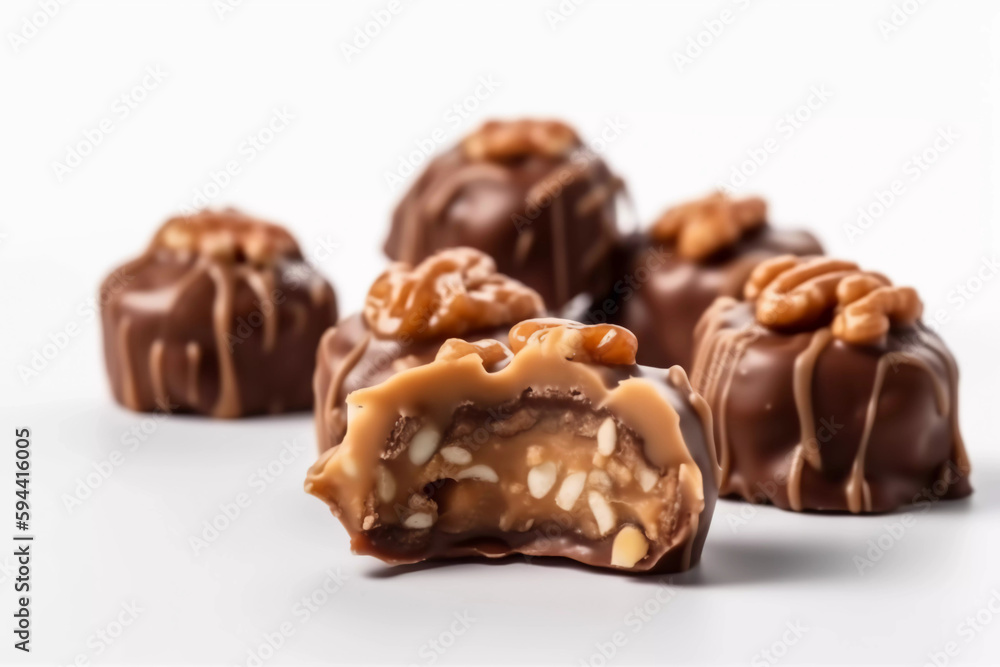 chocolate candies isolated on white chocolate candies isolated on white
