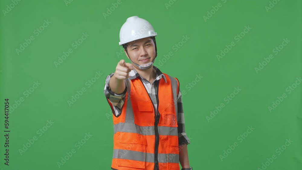 Asian Male Engineer With Safety Helmet Smiling And Touching His Chest Then Pointing At You While Standing In The Green Screen Background Studio
Asian Male Engineer With Safety Helmet Smiling And Touching His Chest Then Pointing At You While Standing In The Green Screen Background Studio