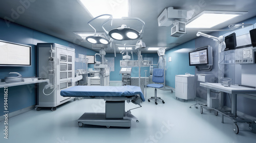 Hospitals and clinic empty interior with bright lighting   operation theater interior  laboratory interior with bright light