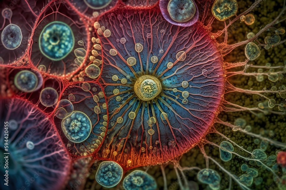 Macro View of Plant Cells. Generative AI.