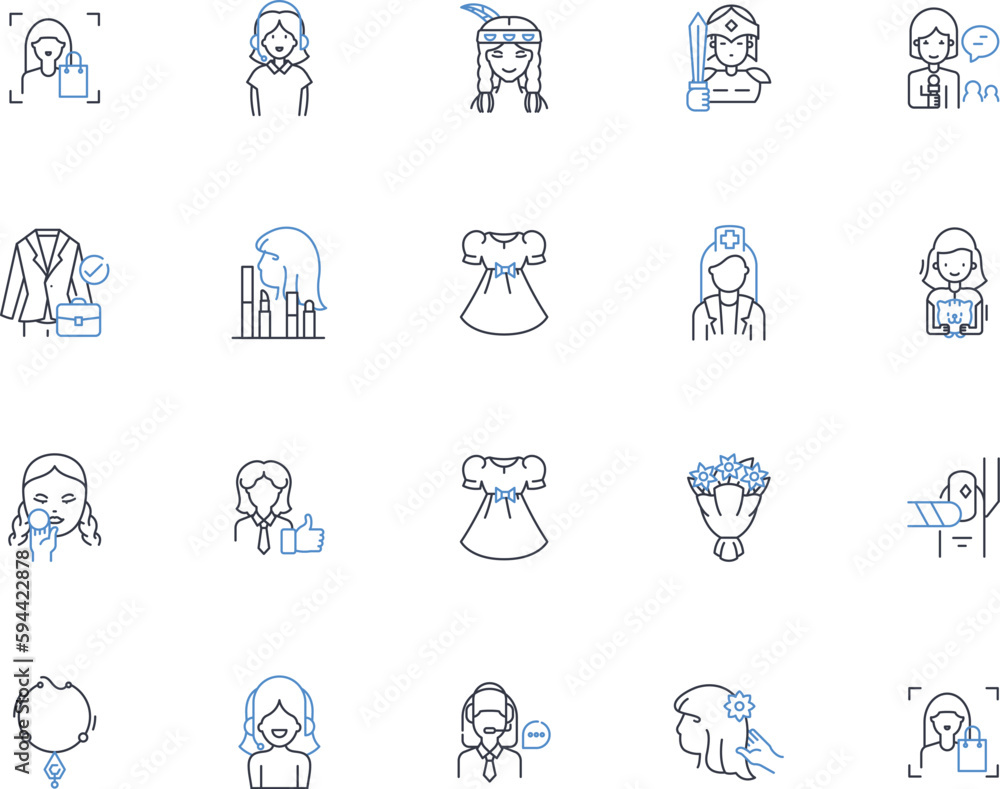 Sister line icons collection. Sibling, Family, Bond, Love, Support, Friendship, Confidant vector and linear illustration. Companion,Kindness,Loyalty outline signs set