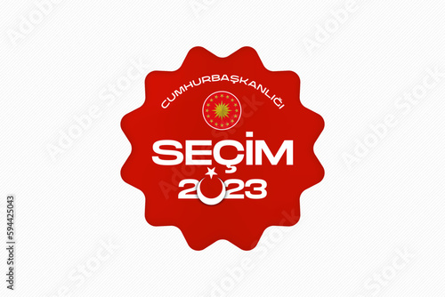 General and Presidential elections in Turkey 14 May 2023. (Turkish Translate on the Image: 14 Mayıs Türkiye Cumhurbaşkanlığı Seçimi) Ballot Box and Turkish Flag Symbol and Presidential symbol.