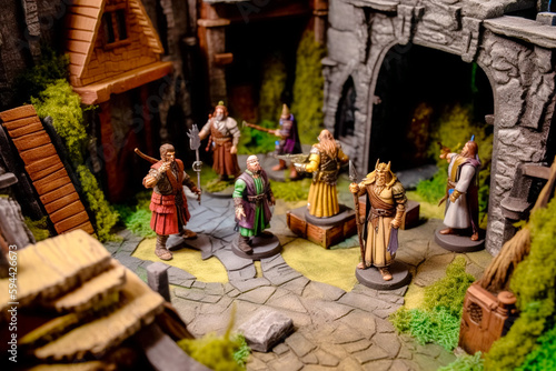RPG fantasy adventure scene represented by modular terrain