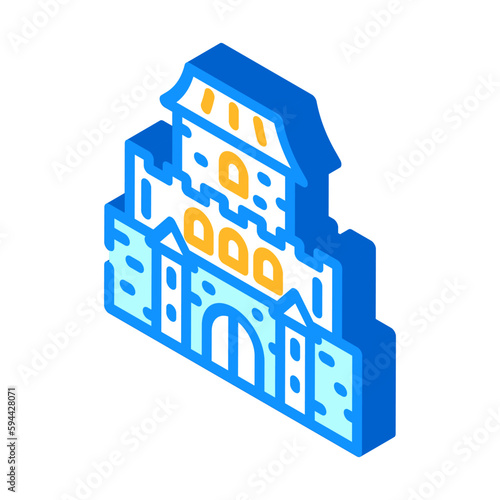 castle toy baby isometric icon vector illustration