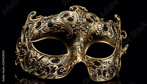 Opulent antique masquerade mask exudes Italian elegance generated by AI