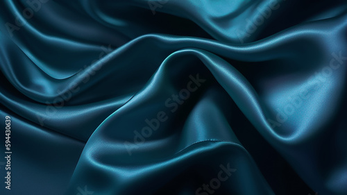 Wallpaper Mural A blue silk fabric that is blowing in the wind. Generative Ai Torontodigital.ca