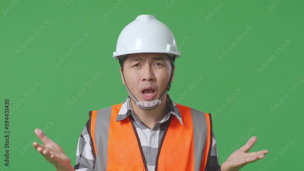 Close Up Of Wondering Asian Male Engineer With Safety Helmet Saying Why Working Doubtfully In The Green Screen Background Studio
Close Up Of Wondering Asian Male Engineer With Safety Helmet Saying Why Working Doubtfully In The Green Screen Background Studio