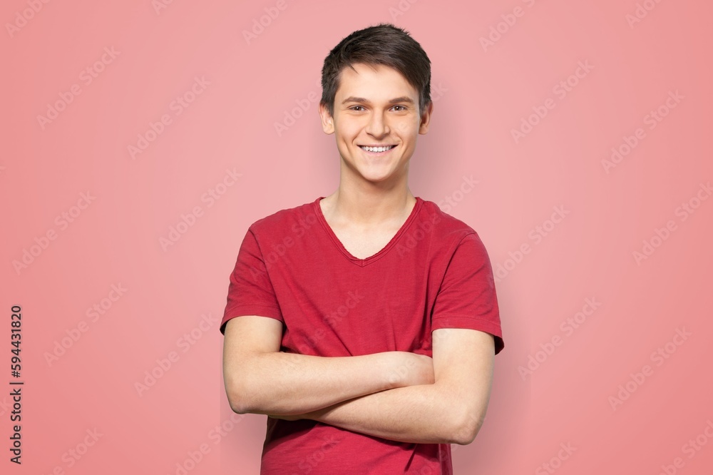 Fototapeta premium Confident young happy man posing