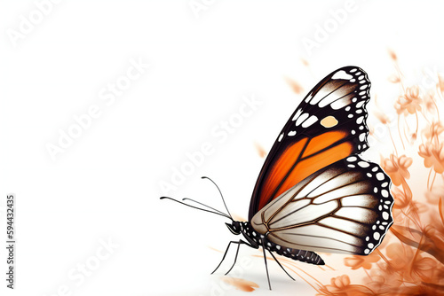 Butterfly isolated on white background with copy space for your text, Generative AI © Painting Cat