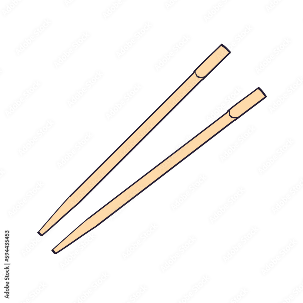 Disposable chopsticks isolated vector illustration