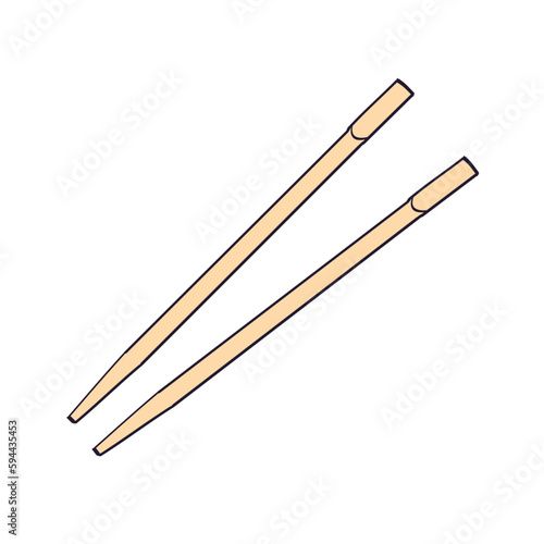 Disposable chopsticks isolated vector illustration