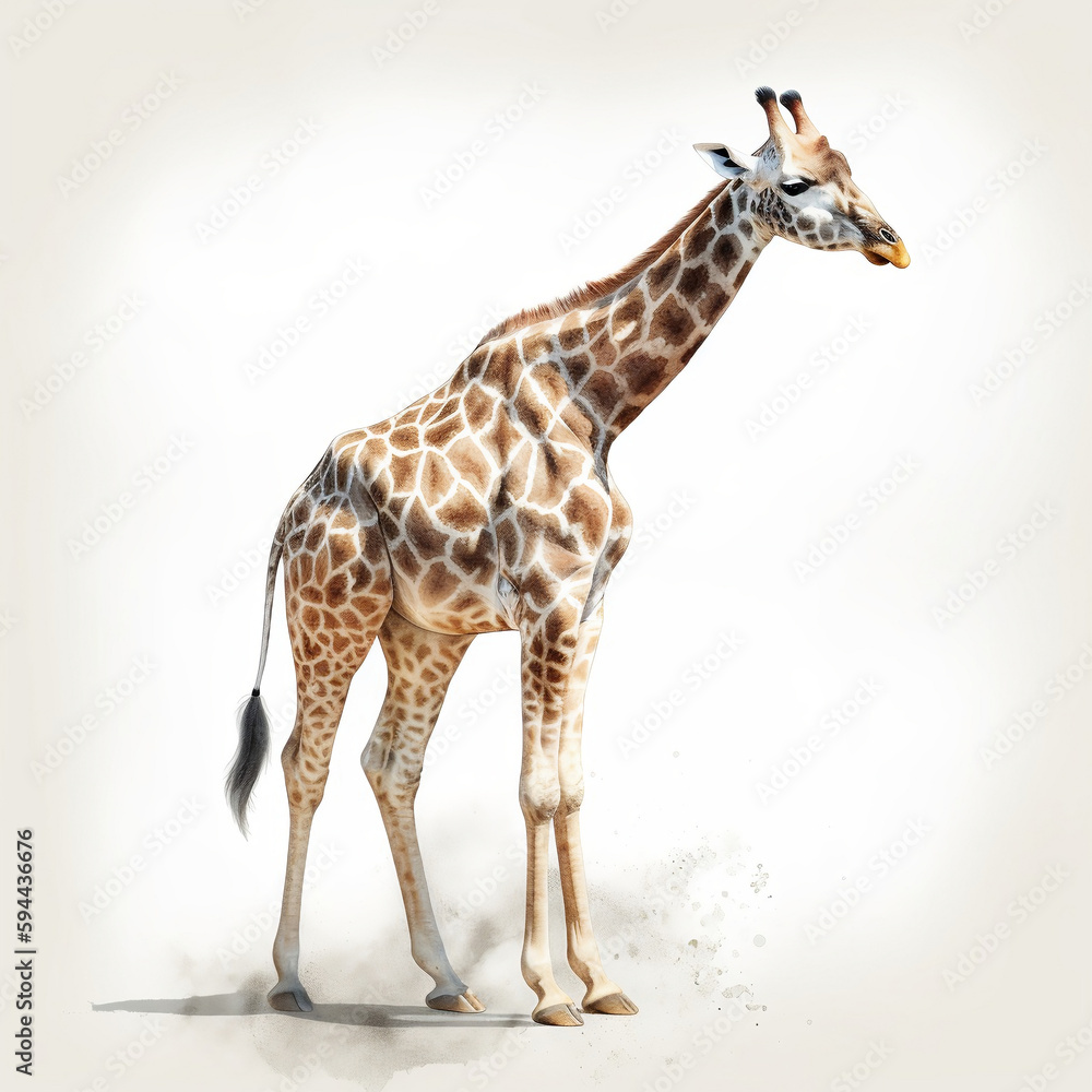 Obraz premium Giraffe Portrait | Wildlife Watercolour Illustration
