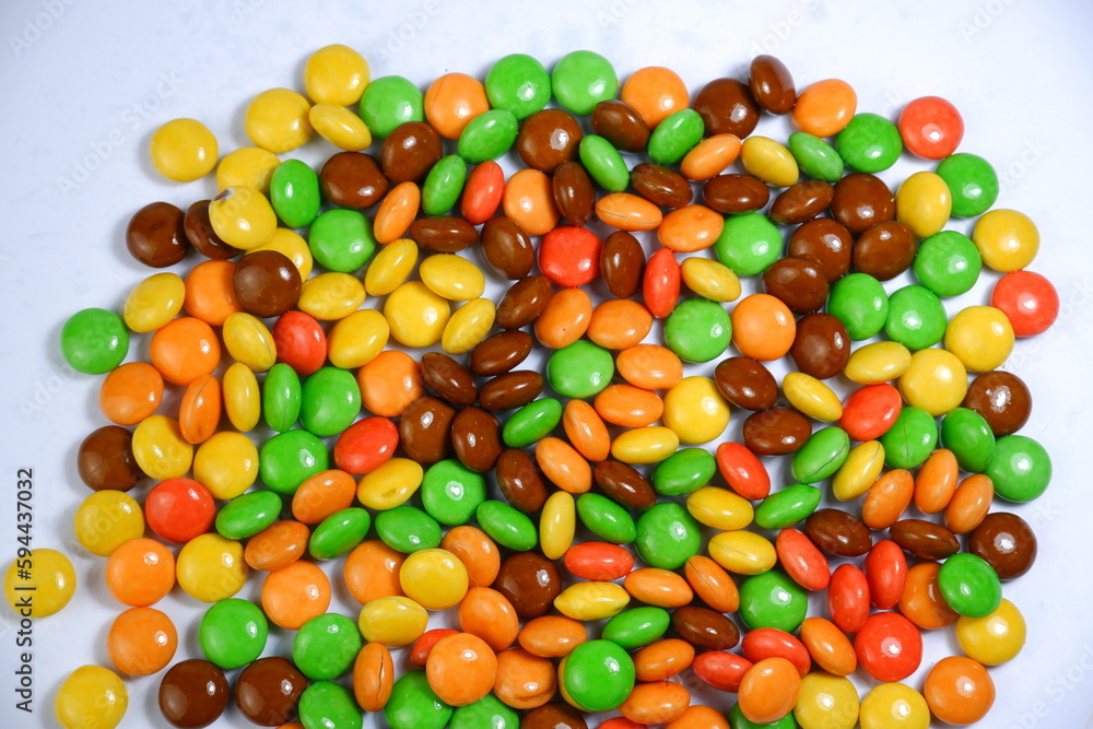 Colorful Sugar Candys on a White Background Colorful Sugar Candys on a White Background