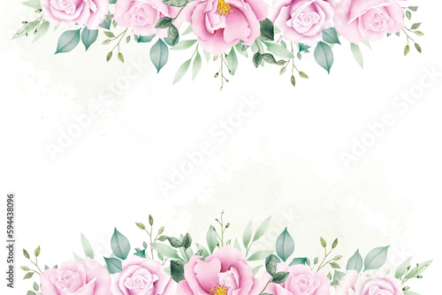  hand drawn floral and leaves wreath background design