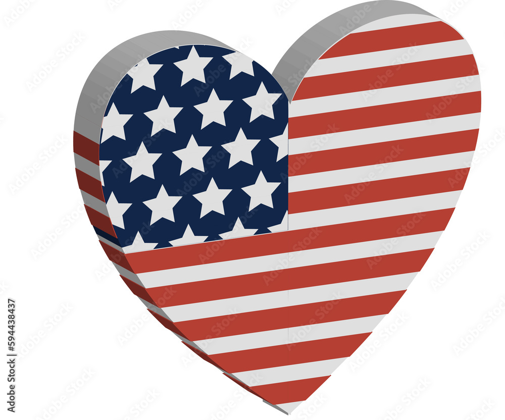 Obraz premium american flag heart