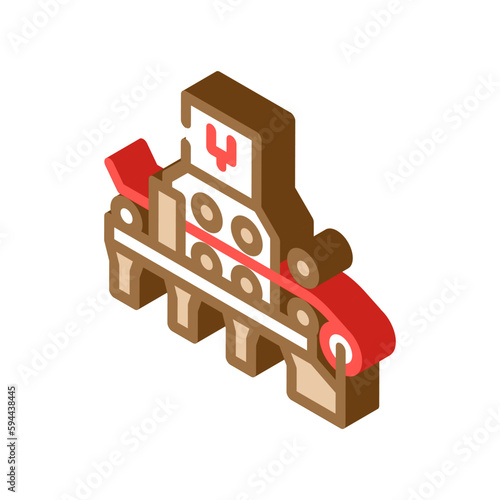hot strip mill steel production isometric icon vector illustration