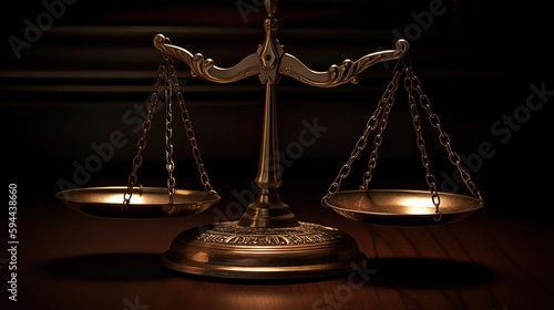 justice scales concept of the law, judicial scales. Generative Ai