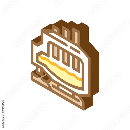 electric arc furnace steel production isometric icon vector illustration
