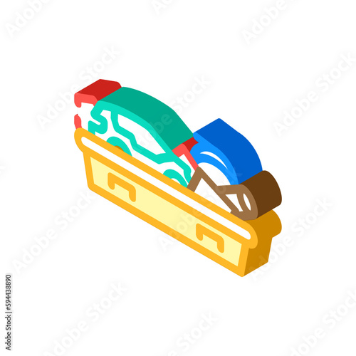 scrap steel steel production isometric icon vector illustration