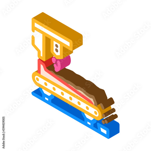 sinter plant steel production isometric icon vector illustration
