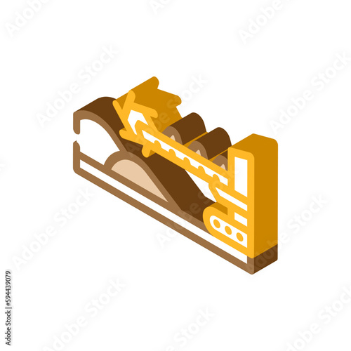 stacker reclaimer steel production isometric icon vector illustration