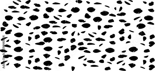 Small uneven spots and particles of debris. Abstract vector texture. Distressed uneven background. Grunge texture overlay with fine grains isolated on white background. Vector illustration. EPS10.