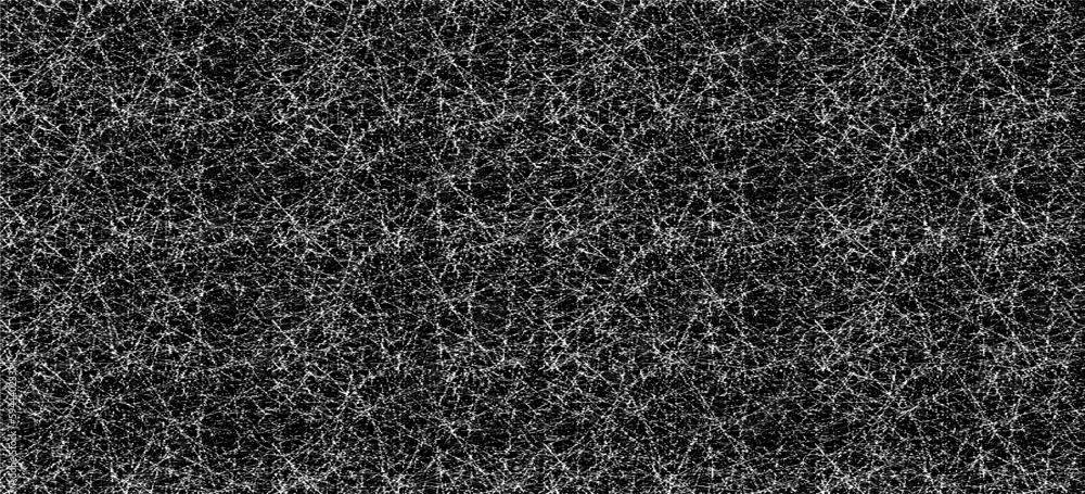 Fototapeta premium Monochrome texture composed of irregular graphic elements. Distressed uneven grunge background. Abstract vector illustration. Overlay for interesting effect and depth. Isolated on white background.