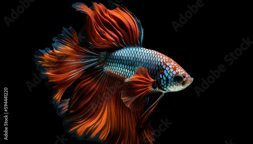 Aggression ignited beauty in siamese fighting fish generated by AI
