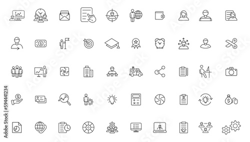  Headhunting icon set. Recruitment icon set Included the icons as Job Interview, Career Path, Resume, Job hiring, Candidate and Human resource icons. Vector illustration.