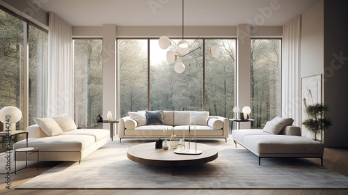 Interior design of cozy living room. Generative Ai © PRI