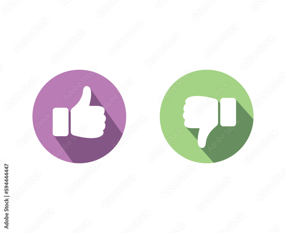 Like and dislike icon, thumb up and thumb down symbols Like and dislike icon, thumb up and thumb down symbols