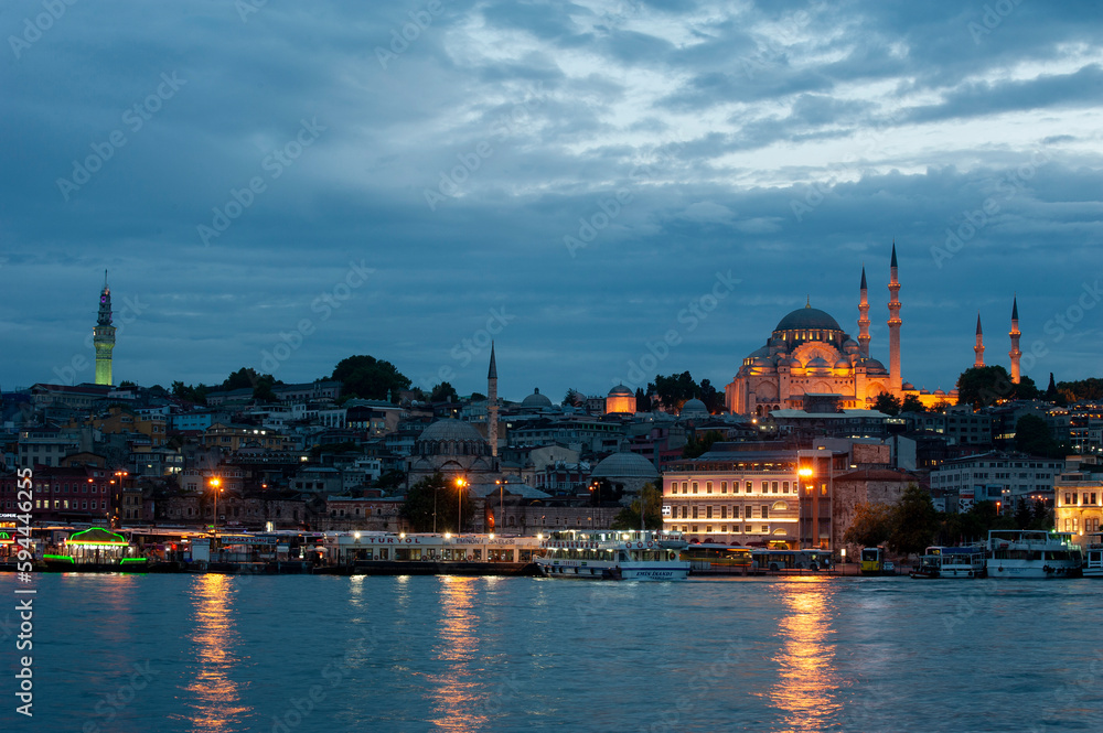 Suleymaniye Mosque in evening ıstanbul blue evening